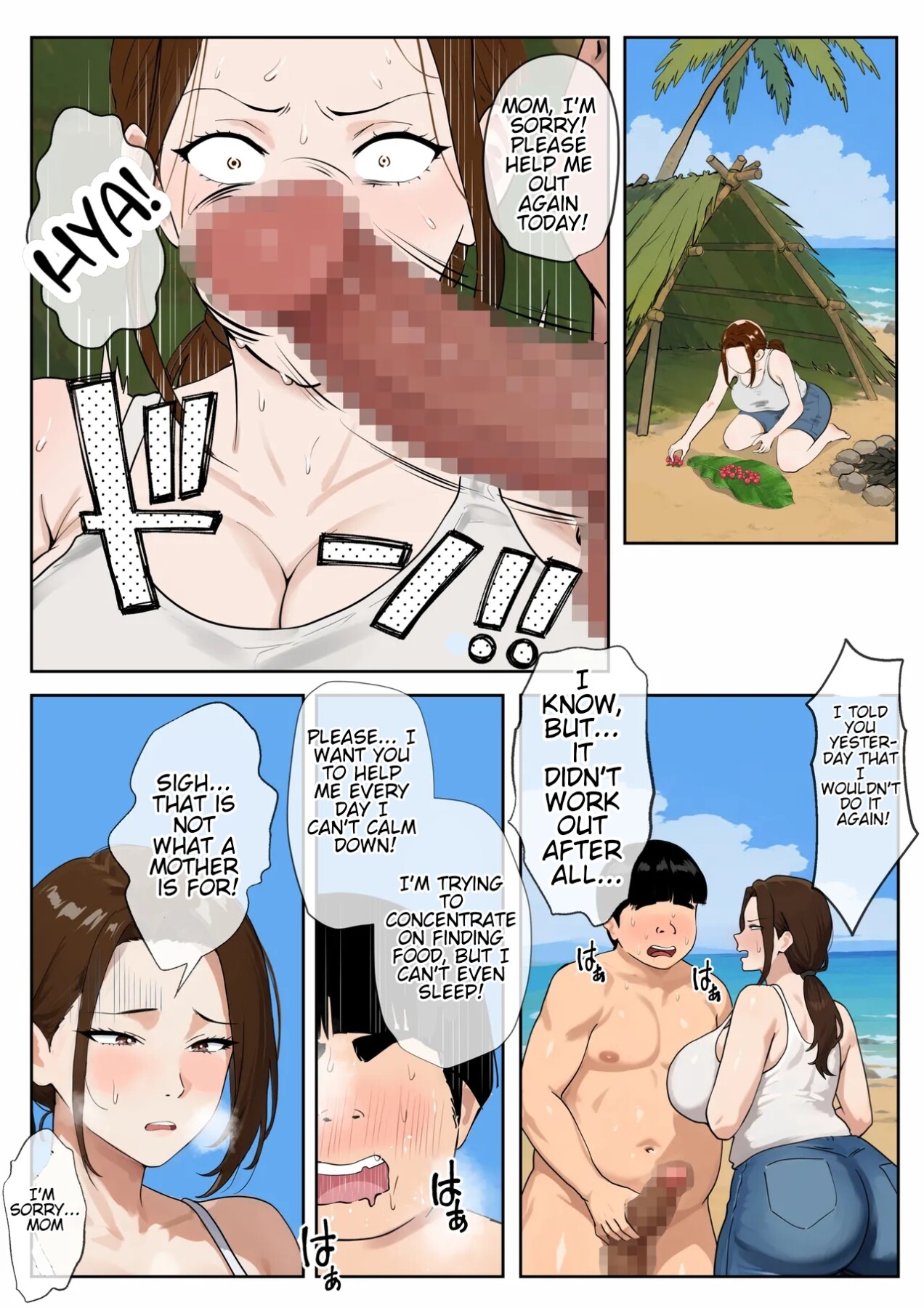 Hentai Manga Comic-Desert Island Mother-Son sex life: A busty mother reluctantly satisfying her son's desires.-Read-14
